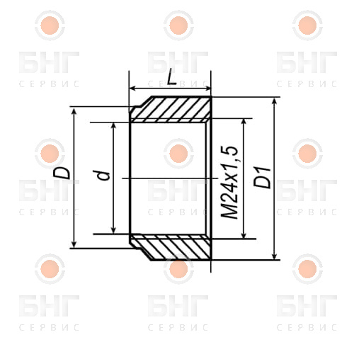Бобышка БС-Rc3/4-55 08Х18Н10 ТУ 4218-17416124-96 чертеж
