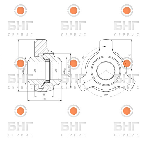 Быстроразъемное соединение БРС 8 Fig 300 Ст20 резьбовое чертеж